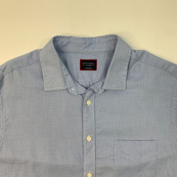 UNTUCKit Kvint Shirt Mens XL Extra Large Blue Cotton Chest Pocket Button Up - Picture 4 of 12